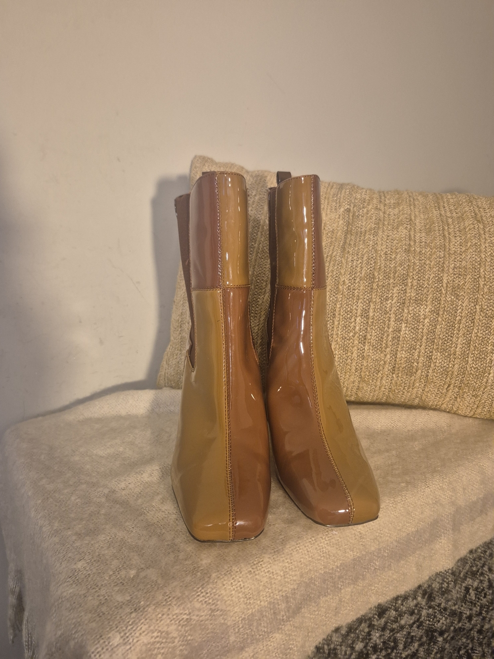 Circus by Sam Edelman Two-Tone Patent Brown Ankle Boots